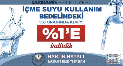 İçme Suyu Kullanım Bedellerindeki %8 Olan KDV’yi %1’e İndirdik